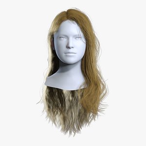 3D Modern Tousled Long Haircut - Real-time Hair Cards