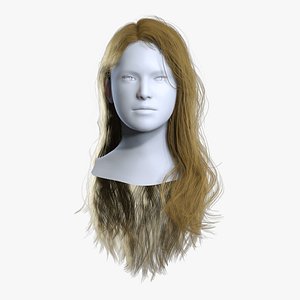 Modern Tousled Long Haircut - Real-time Hair Cards