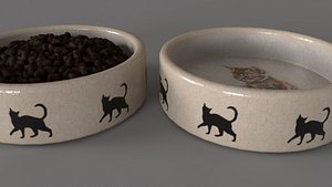 Bowl for a kitten and a puppy