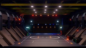 Sci-Fi Hangar - Low Poly - Game Ready -PBR