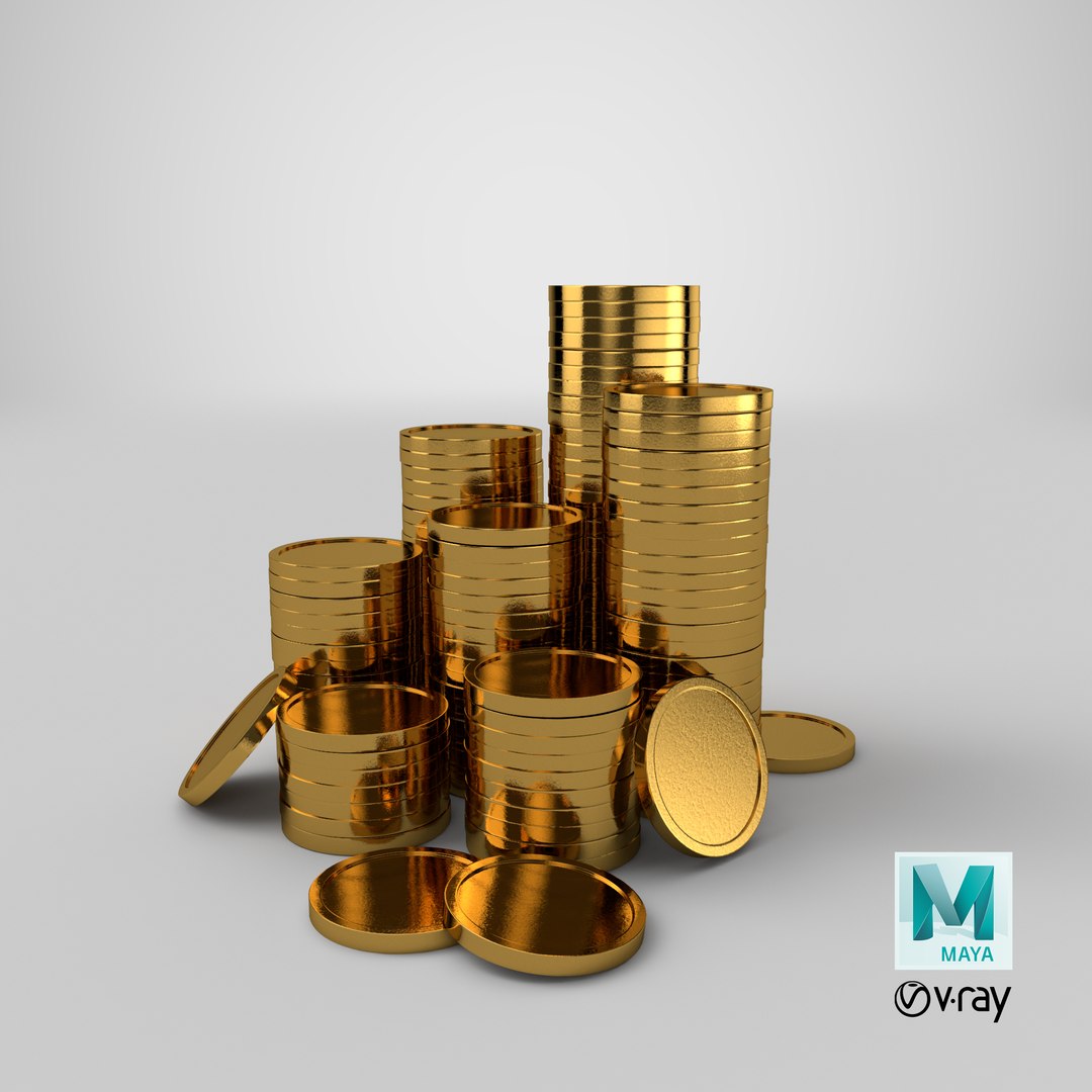 3D gold coins https://p.turbosquid.com/ts-thumb/zM/v3Tbcv/Az4q12CX/stemcell_maya_vray_render/png/1578645316/1920x1080/fit_q87/bd74143218196ee1691000bf9982f6de42f880fb/stemcell_maya_vray_render.jpg