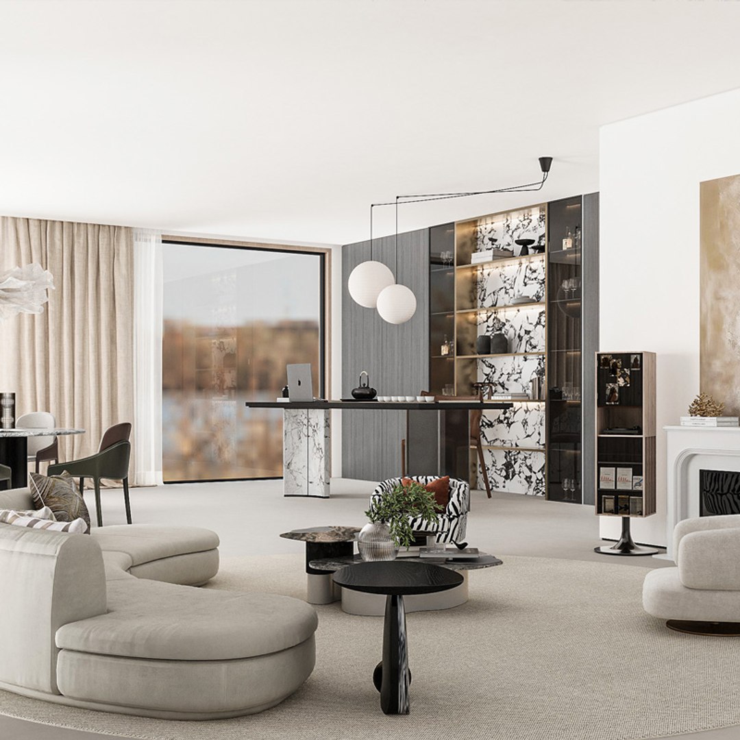 Modern Living Room 3D Model - TurboSquid 2383116
