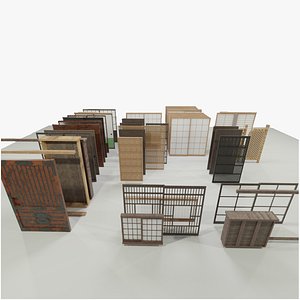 Sets of Japanese traditional sliding doors and extras