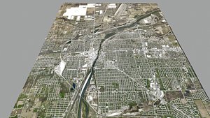 Cityscape Joliet Illinois USA 3D model
