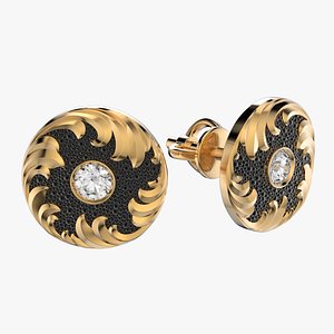 Diamond golden ratio Jewelry earring stud E33 3D print model 3D model