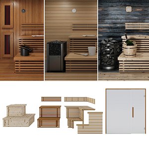 Sauna set 3D model