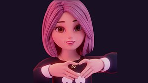 Cartoon Woman- Fully Rigged 3D