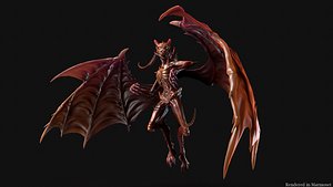 Flying demon unreal unity 24 animations rig in maya model