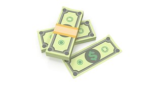 Stylized wad of money 3D
