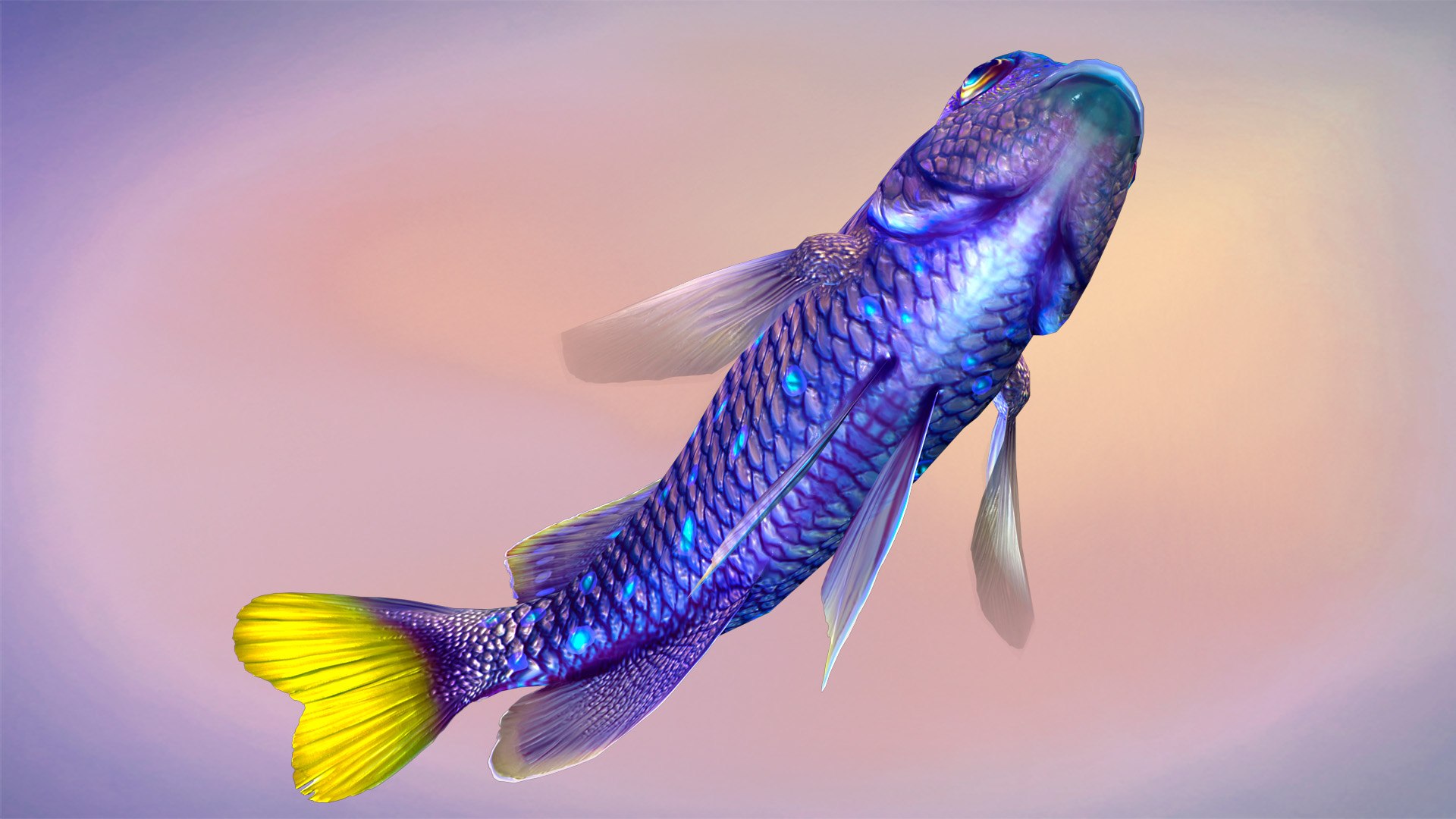 3D Model Fish Microspathodon Chrysurus Low-poly - TurboSquid 1905016