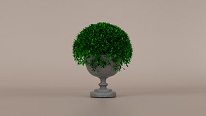 bush and flowerpot 3D