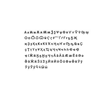 3D cyrillic set1 cg cad model