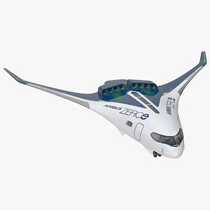 3D Airbus ZEROe Blended-Wing Body Rigged