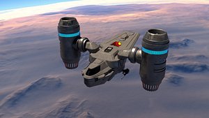 3D spaceship production ship model