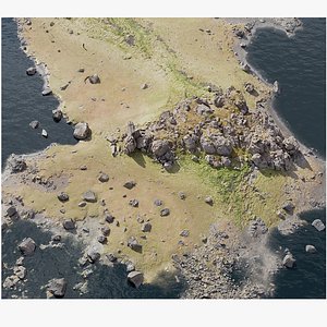 Coastline Rocks Island - 3D PBR Model(1) 3D model