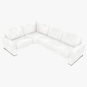 3D model modular sofa leather white