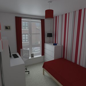3D model small bedroom interior