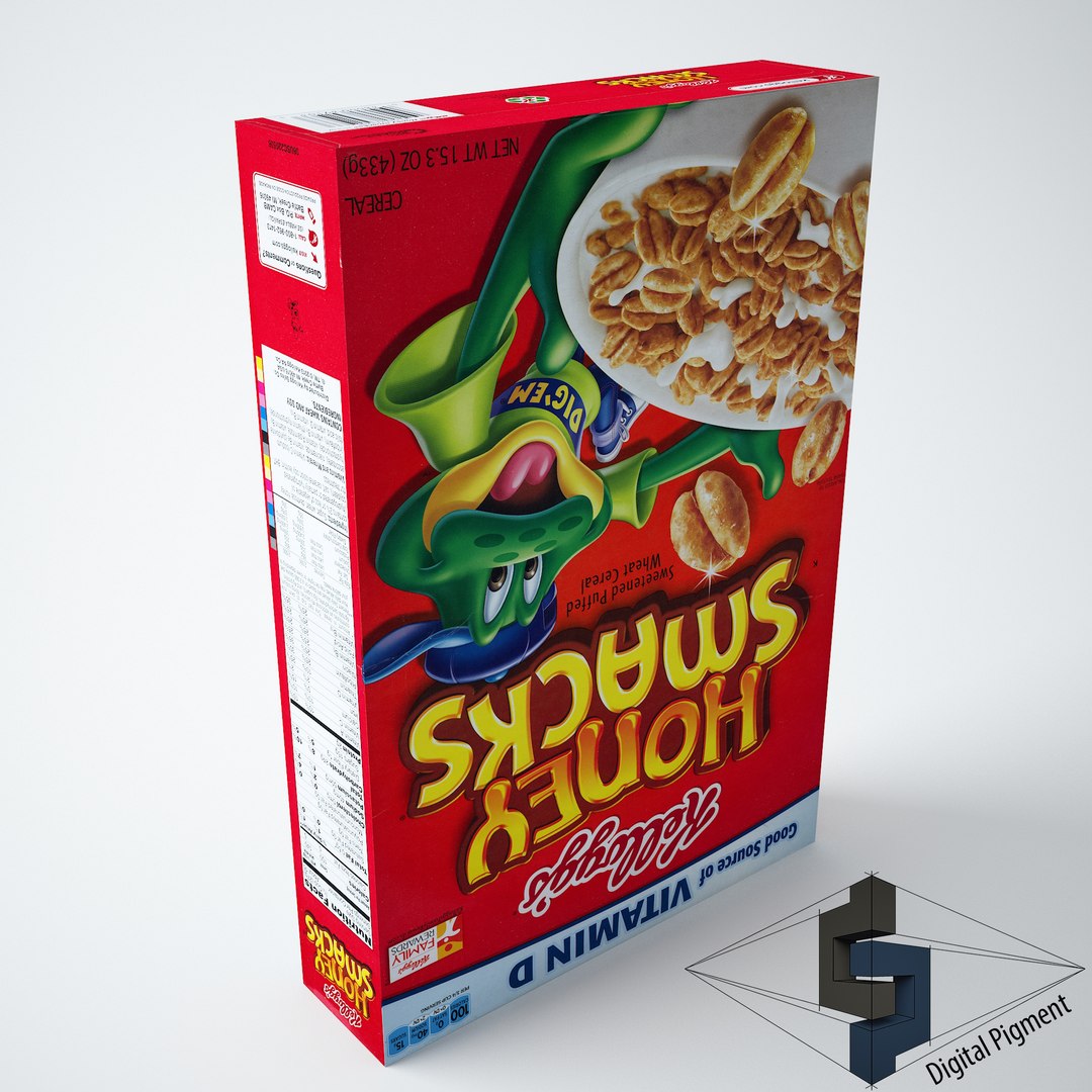 3d Kellogs Honey Smacks Cereal Box