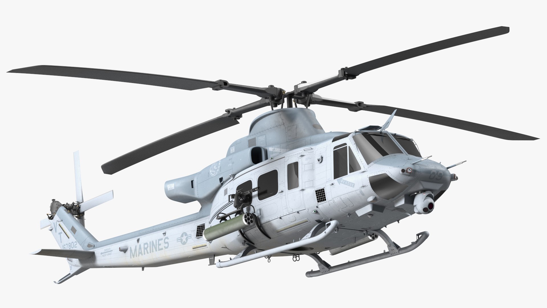 Bell UH1Y Venom Helicopter Exterior Only 3D model preview