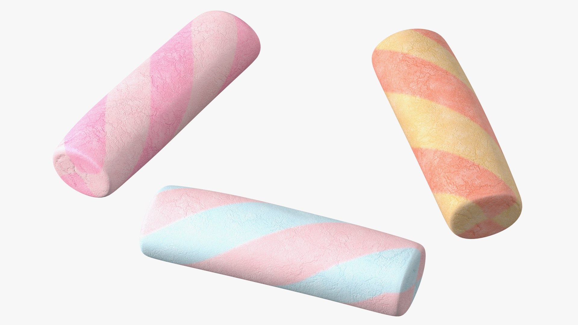 Marshmallow Pole Twist Candy 3D model preview