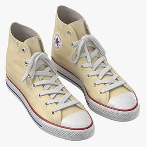 3D Basketball Leather Shoes Light Yellow