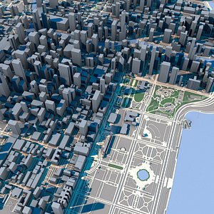 Chicago City in Illinois United States 3D