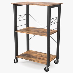 Drew Wood Kitchen Cart 3D model