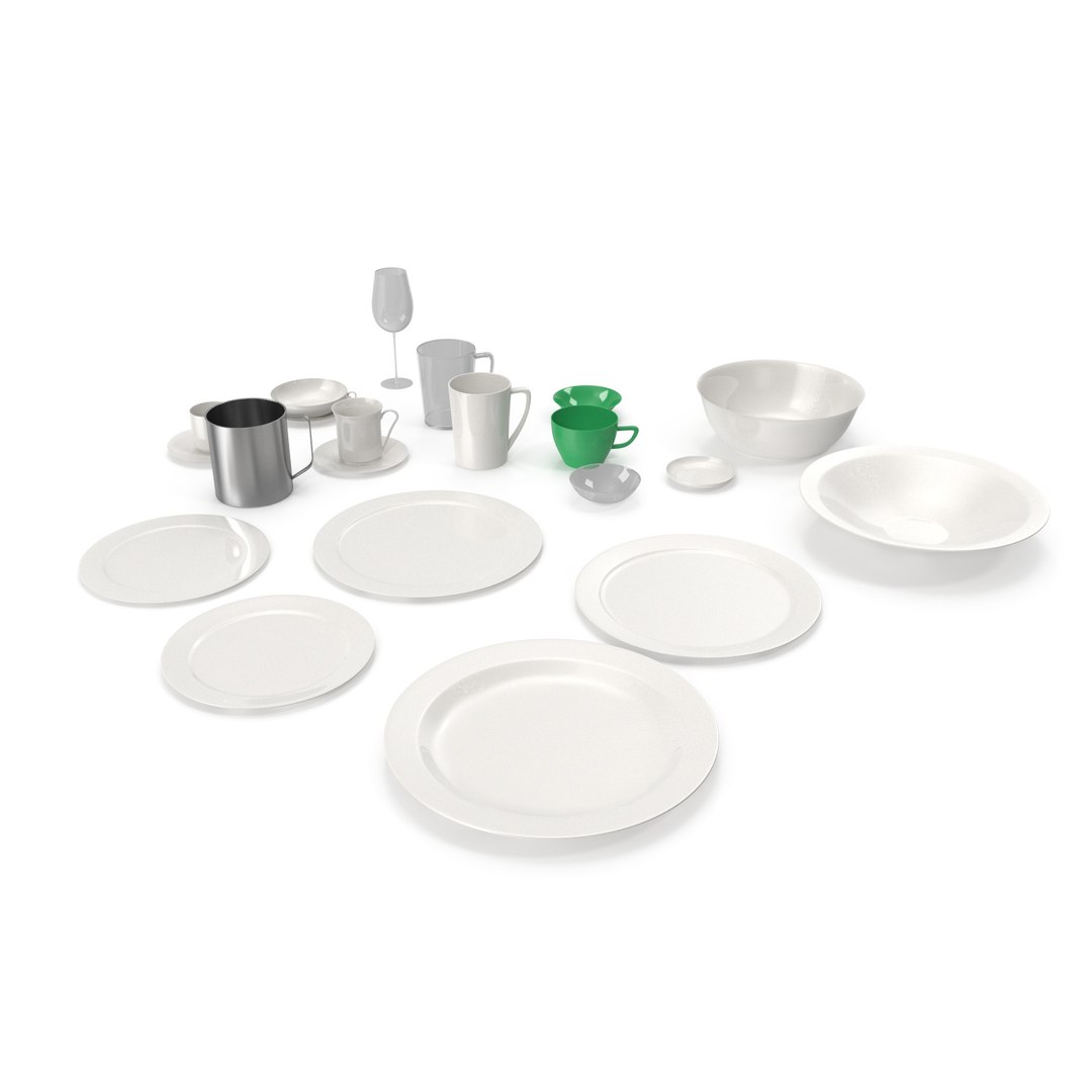 3D Set Of Dishes - TurboSquid 2225456