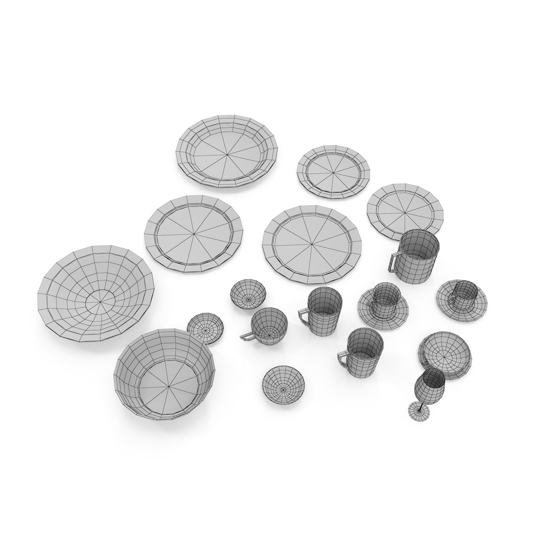 3D Set Of Dishes - TurboSquid 2225456