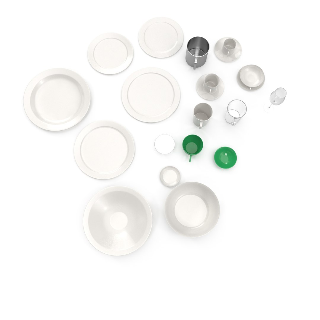 3D Set Of Dishes - TurboSquid 2225456