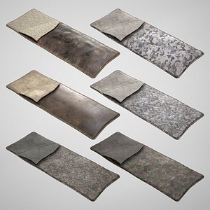 sleeping Bag Collection - 6 Military and Medieval Bedrolls 3D