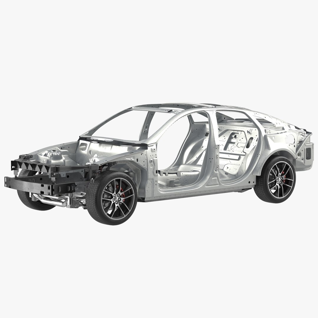 Car Frame with Chassis 3D model preview