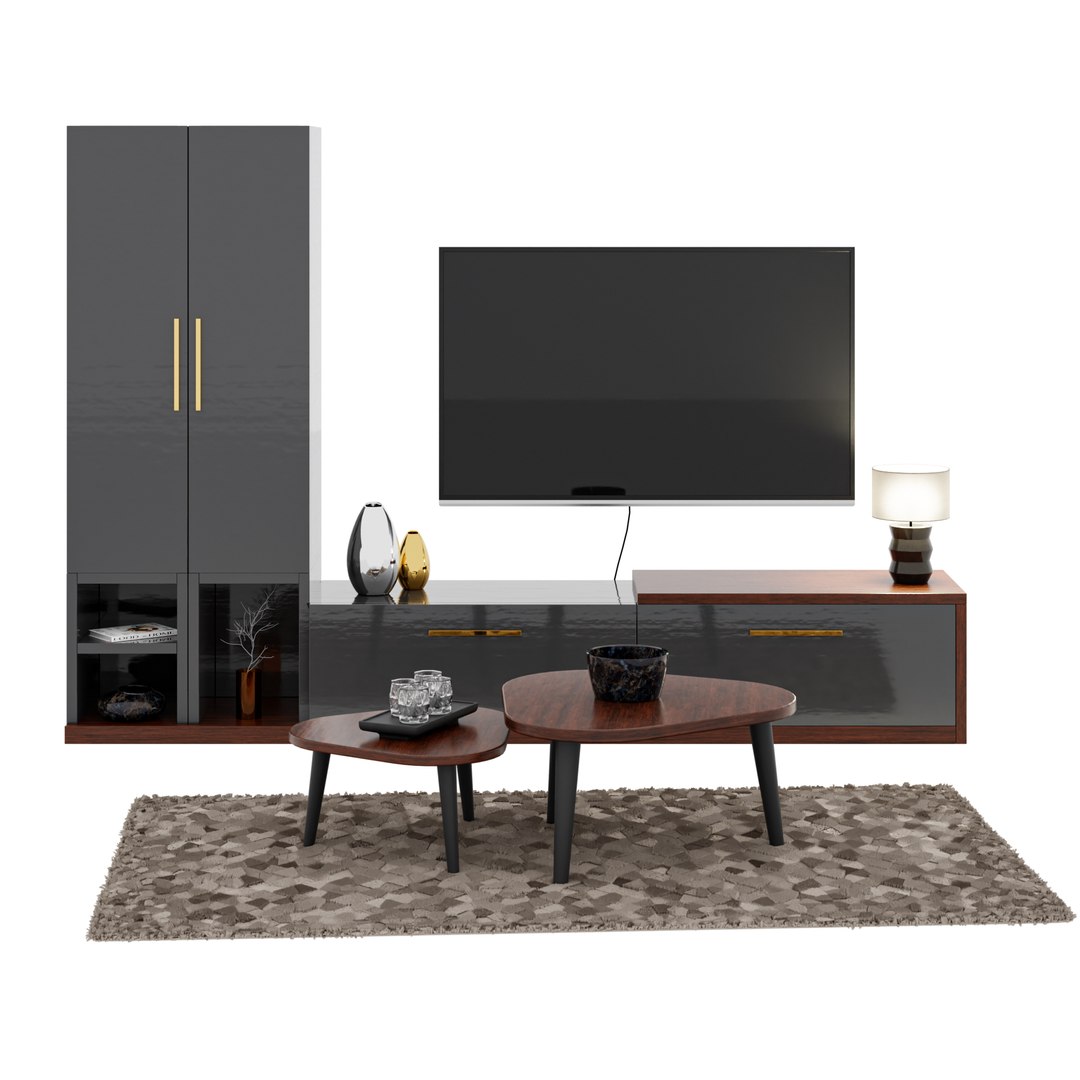 3D model TV Unit Coffee Table TurboSquid 1922523
