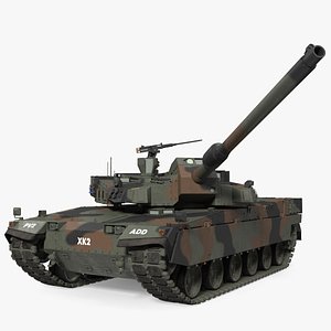 3D Korean K2 Tank Camouflage Color Rigged model