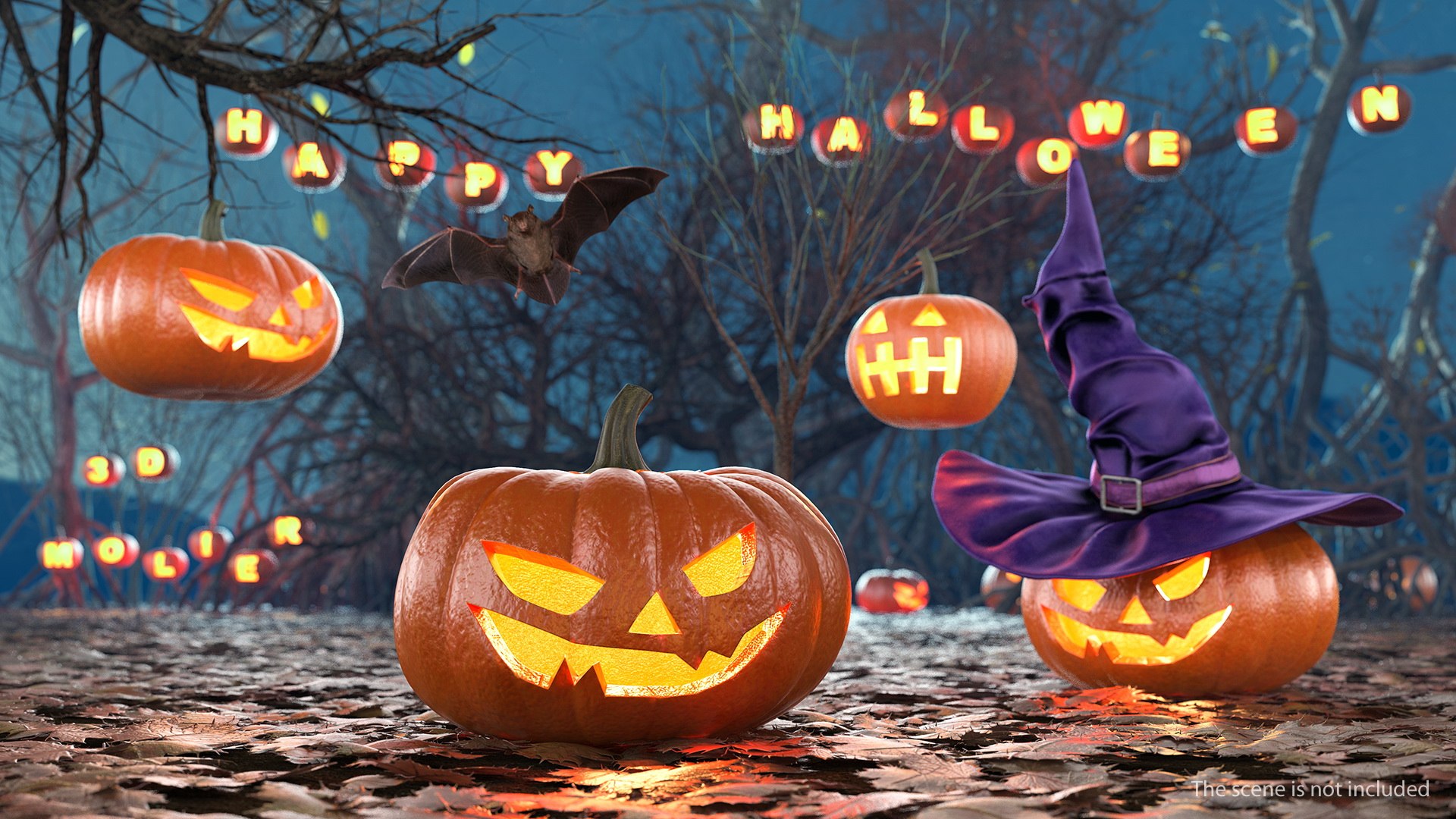 Scary Halloween Pumpkin 3D Model - TurboSquid 1445539