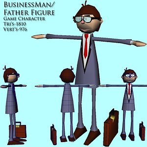 3d business man dad model