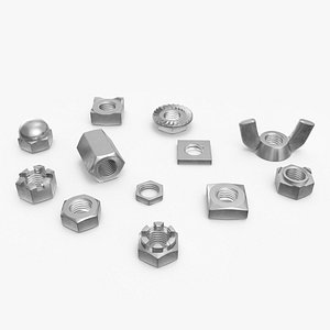 3D Chromed Steel Nuts Kit