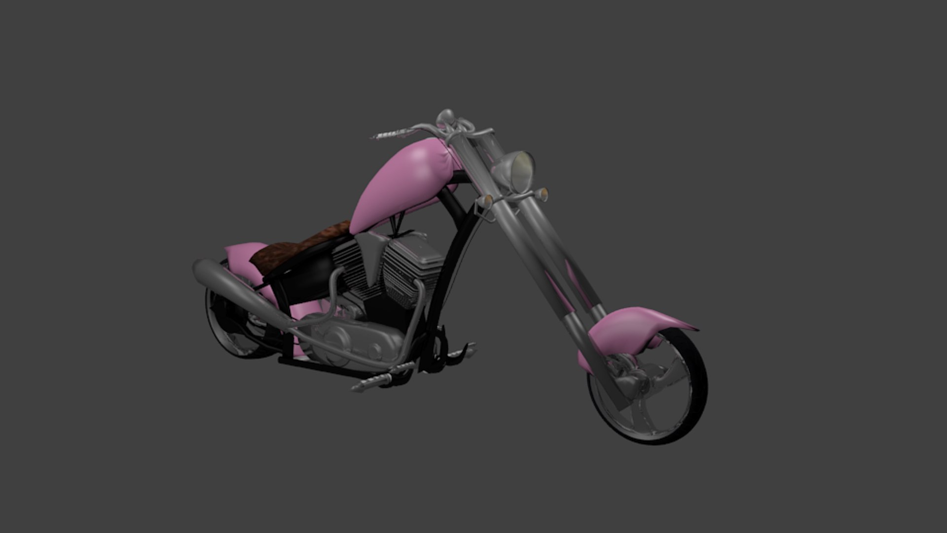 pink chopper motorcycle