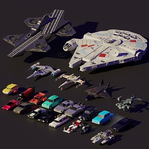 3D model Low Poly Vehicles