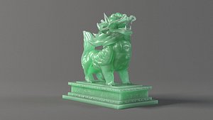 carved model jade seal Panlong Dragons 3D model