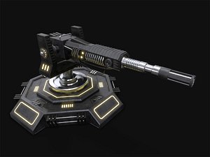3d model sci-fi turret