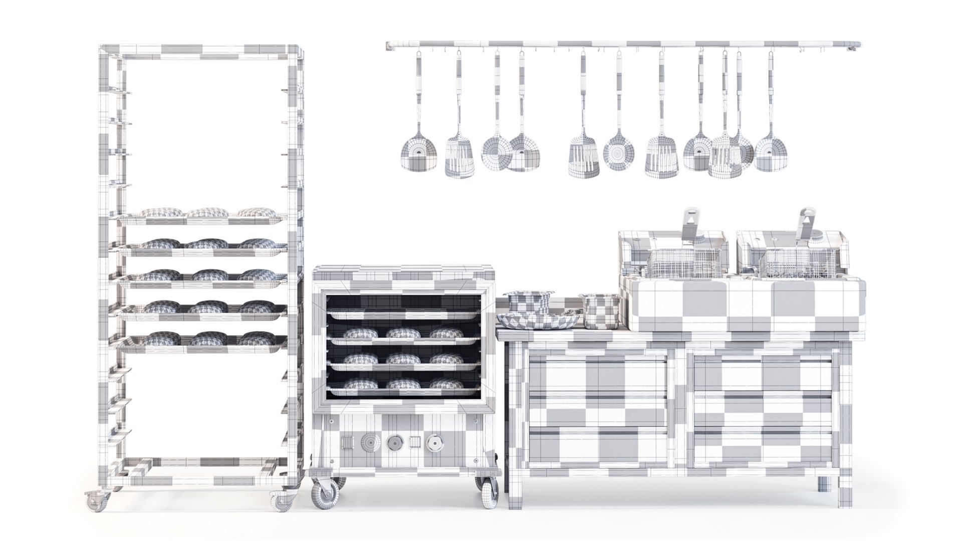 Commercial Kitchen Set 01 Model - TurboSquid 2345779