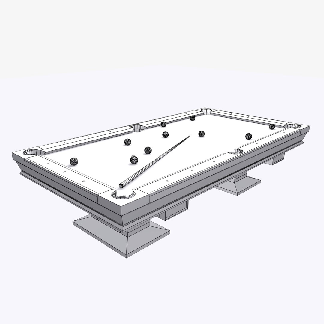 Arch Legged Pool Table 3d Model