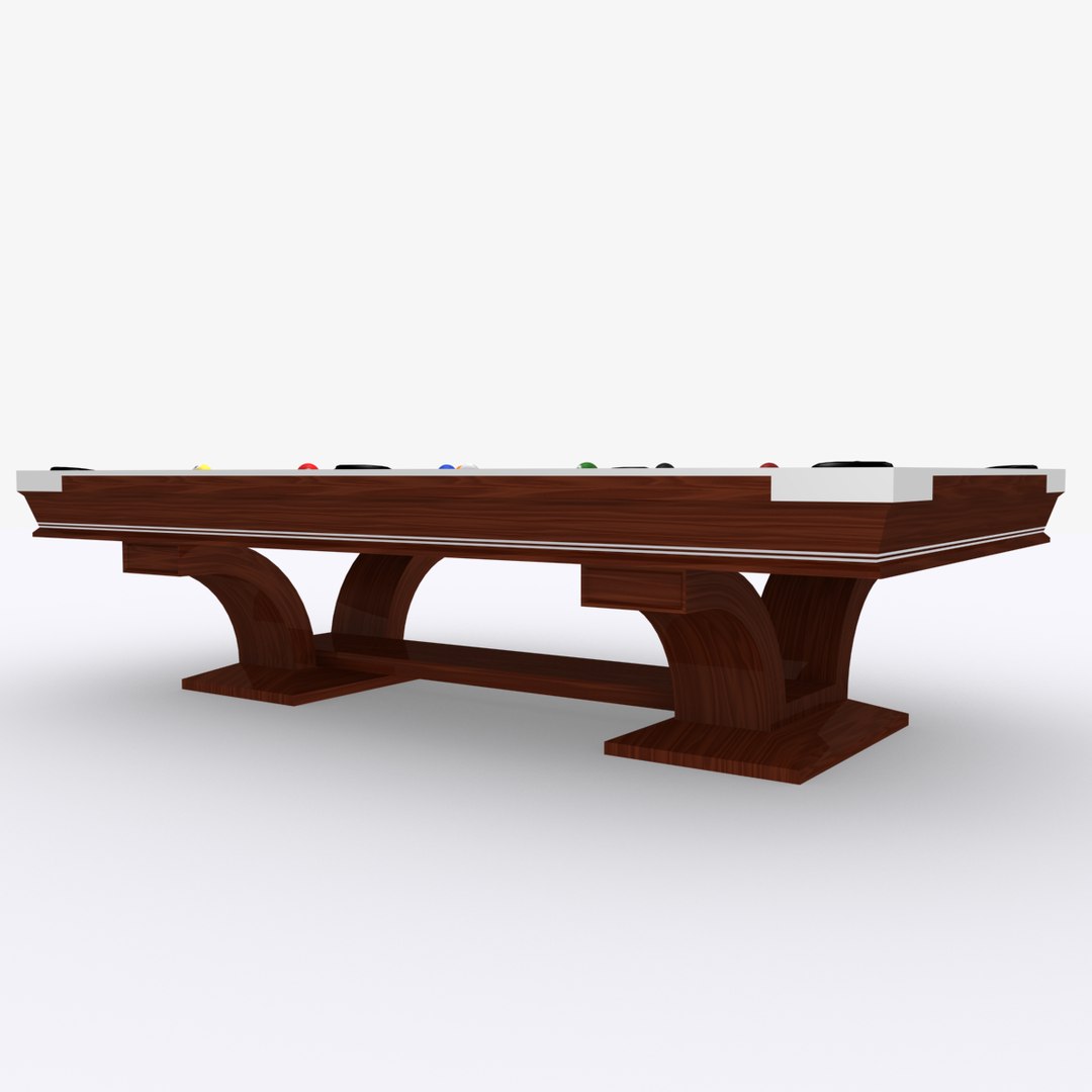 Arch Legged Pool Table 3d Model