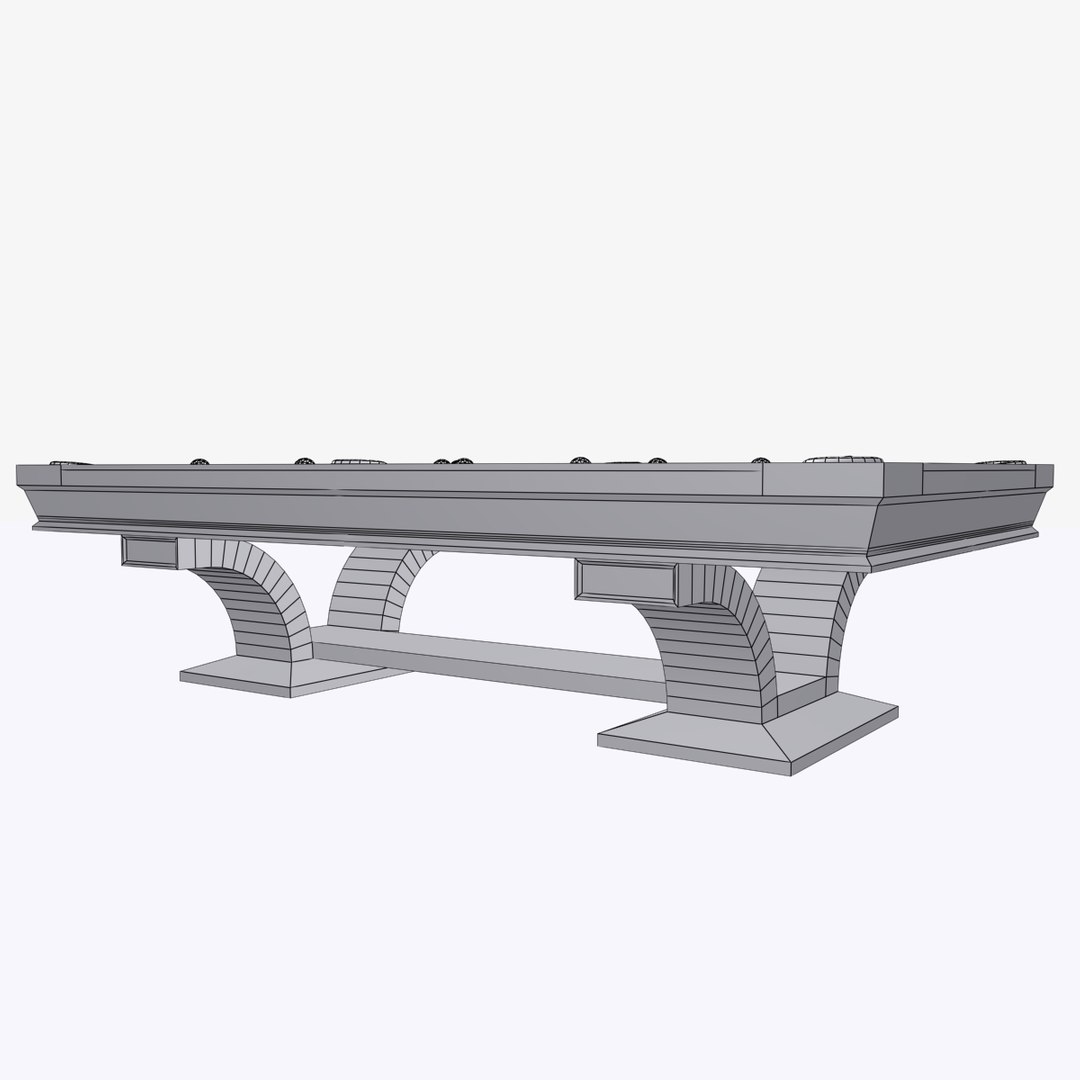 Arch Legged Pool Table 3d Model