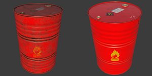 3D oil barrel ready model