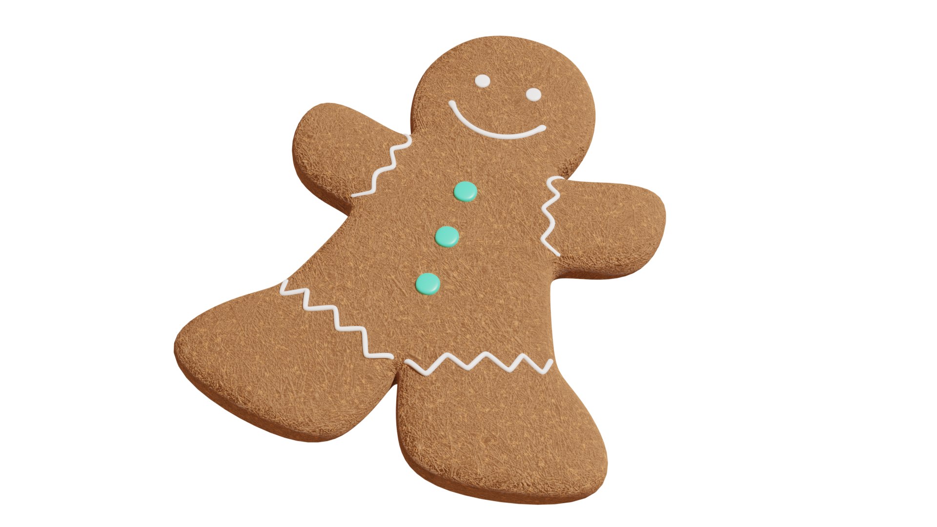 3D Gingerbread Man Cookie model - TurboSquid 2090082