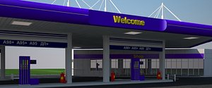 original gas station 3d obj
