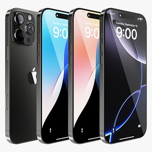 3D model iPhone 16 Pro Max Black Titanium