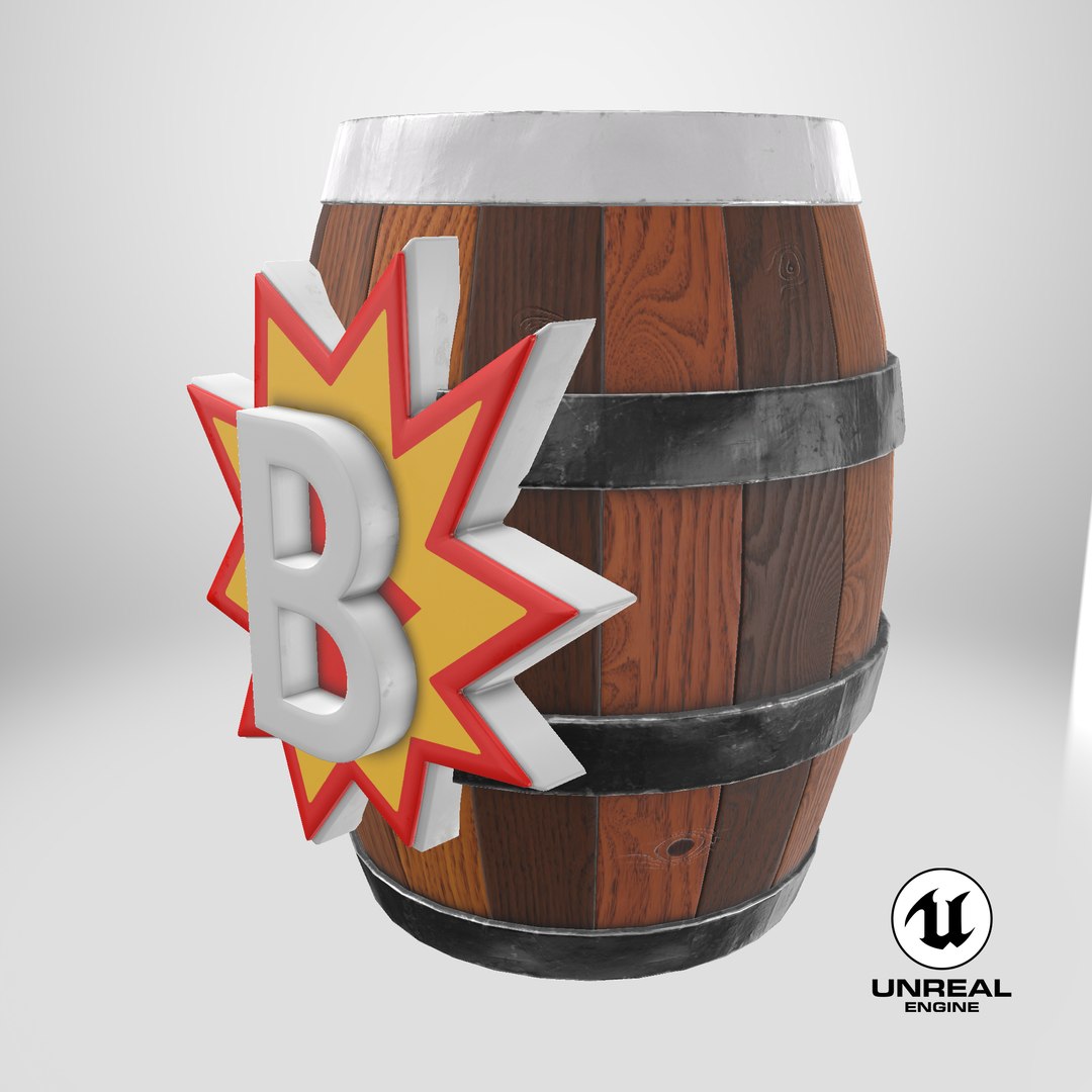 Donkey Kong Bonus  Barrel model https://p.turbosquid.com/ts-thumb/zO/iuGmXW/N7/stemcell_unreal_render/png/1740157959/1920x1080/fit_q87/200e77e74bc5983111e014cf1fa6c42c53e43eae/stemcell_unreal_render.jpg